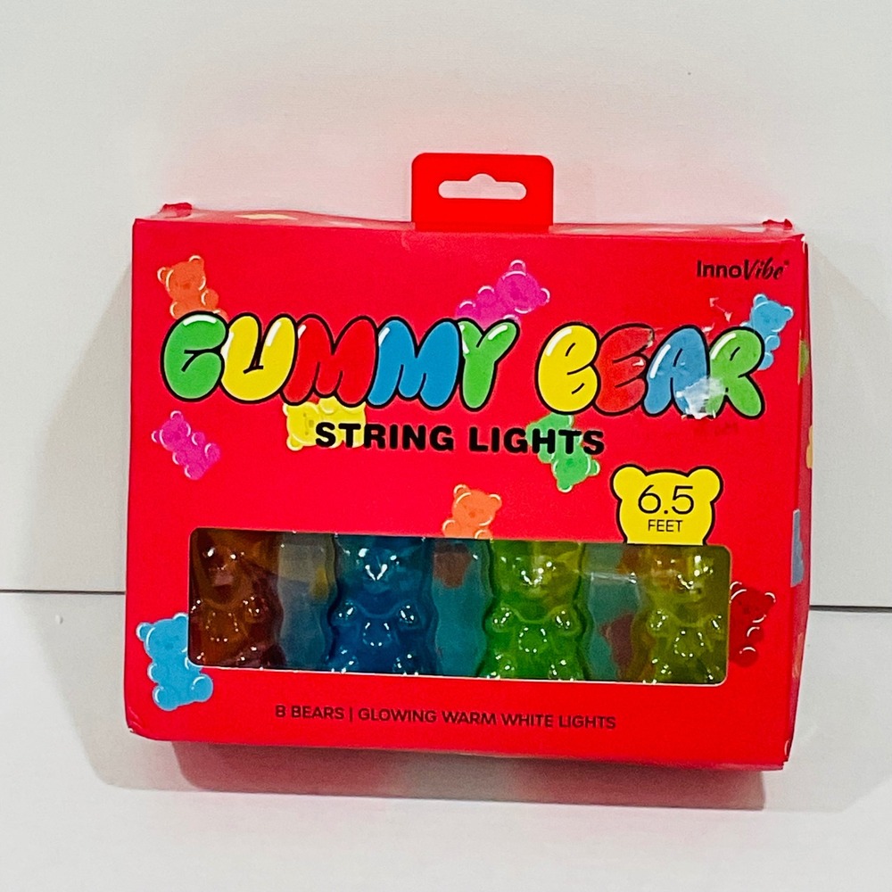 Gummy bear string LED lights battery patio party camper bed kids Teen room decor